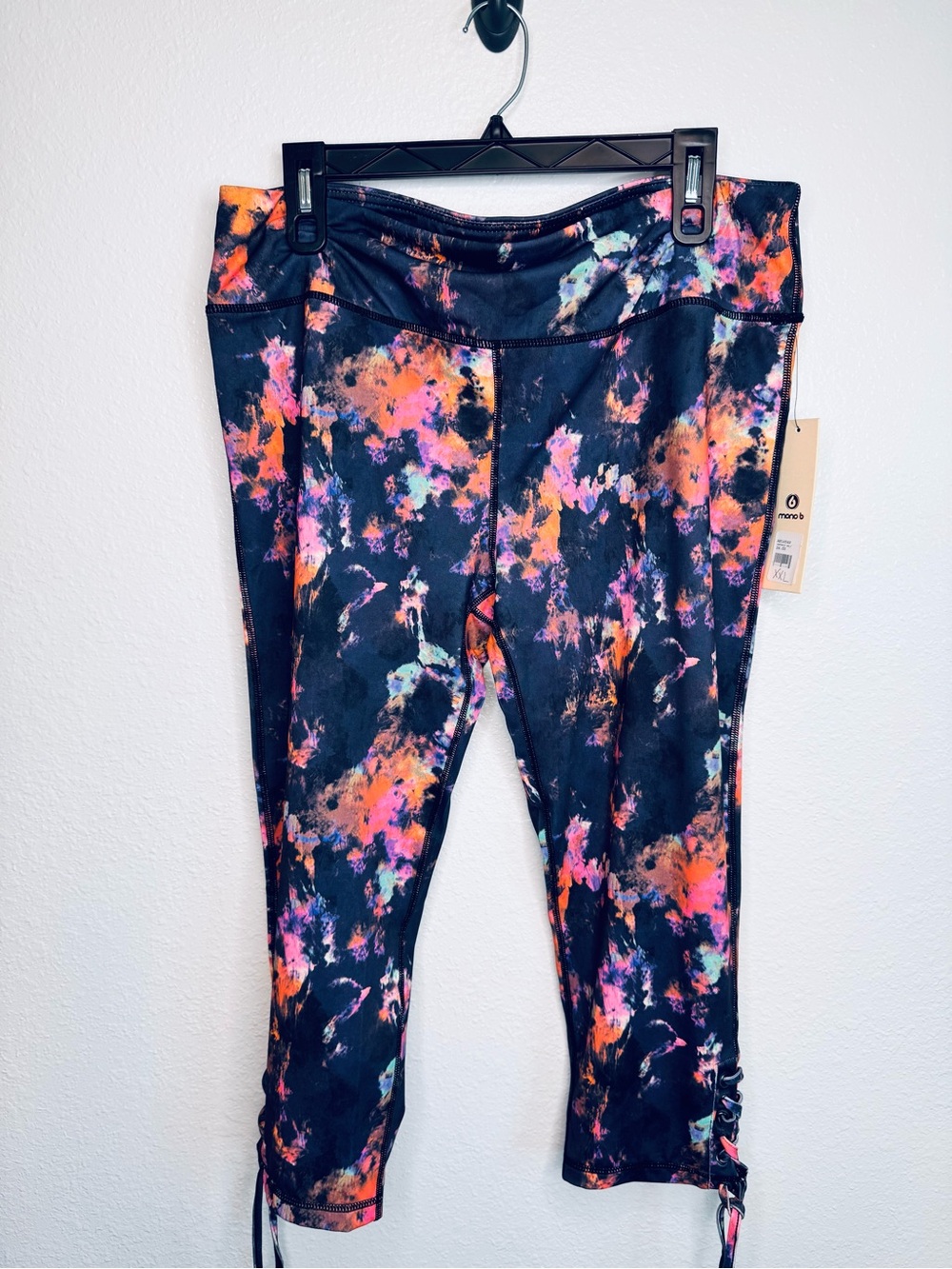 NWT Mono B 2X Carpi length Leggings Multi Color Leg Lace XXL